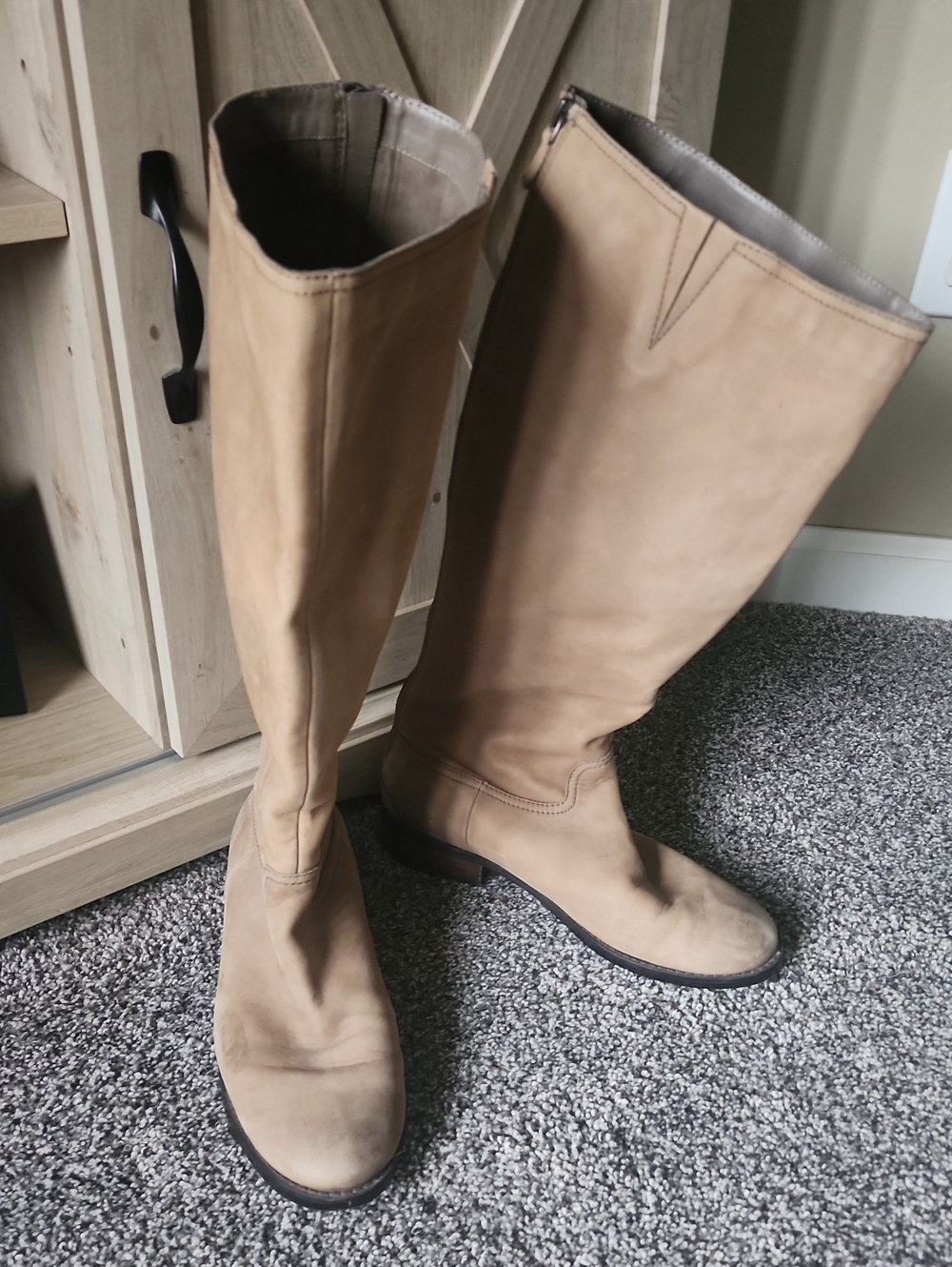 Women's Tall Wide leg tan Riding Boots - Classic Knee High Style